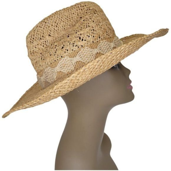 BAILEY U-ROLLIT Straw Cowboy Hat Western Rodeo White Macrame Hat Band Size Small - Picture 3 of 9